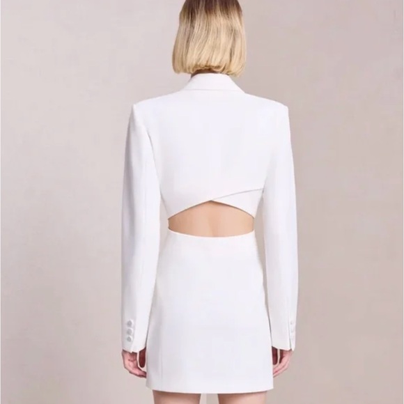 A.L.C. White Carlyle Cut Out Blazer Mini Dress Size 4 Small NWT - Picture 2 of 6
